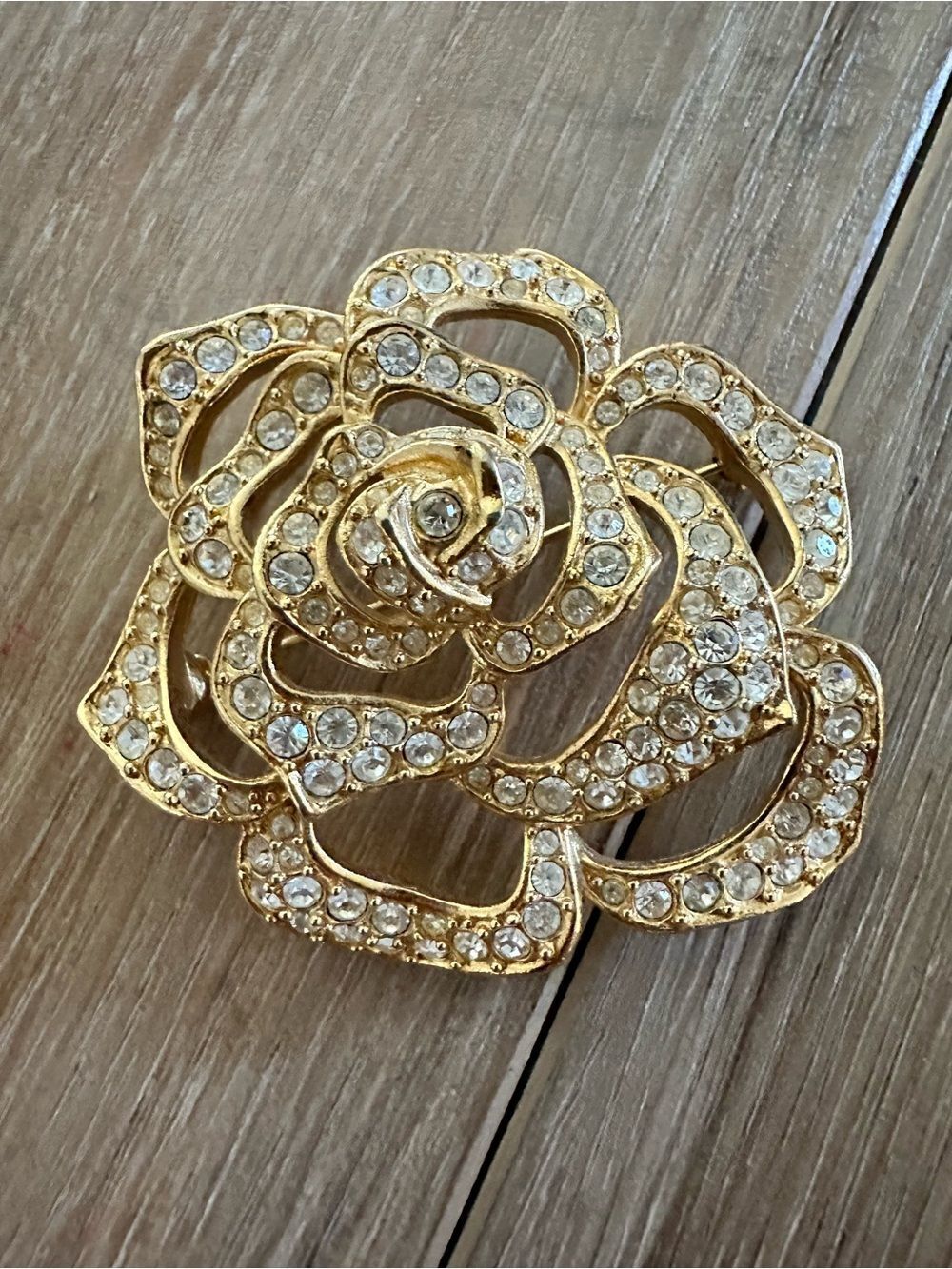 Elizabeth Taylor for Avon Open Rose Brooch Signed